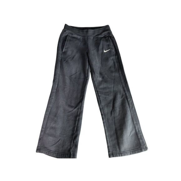 Nike Ankle Crop Sweatpants Women Sz M Black Pockets Logo Casual Athleisure‎ Gym - Picture 1 of 9